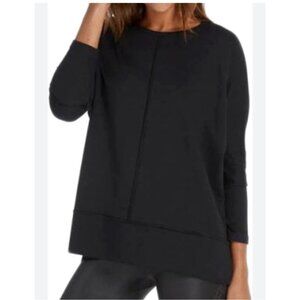 Spanx Womens Sz Medium Dolman 3/4 Sleeve Black Sweatshirt Relaxed Fit